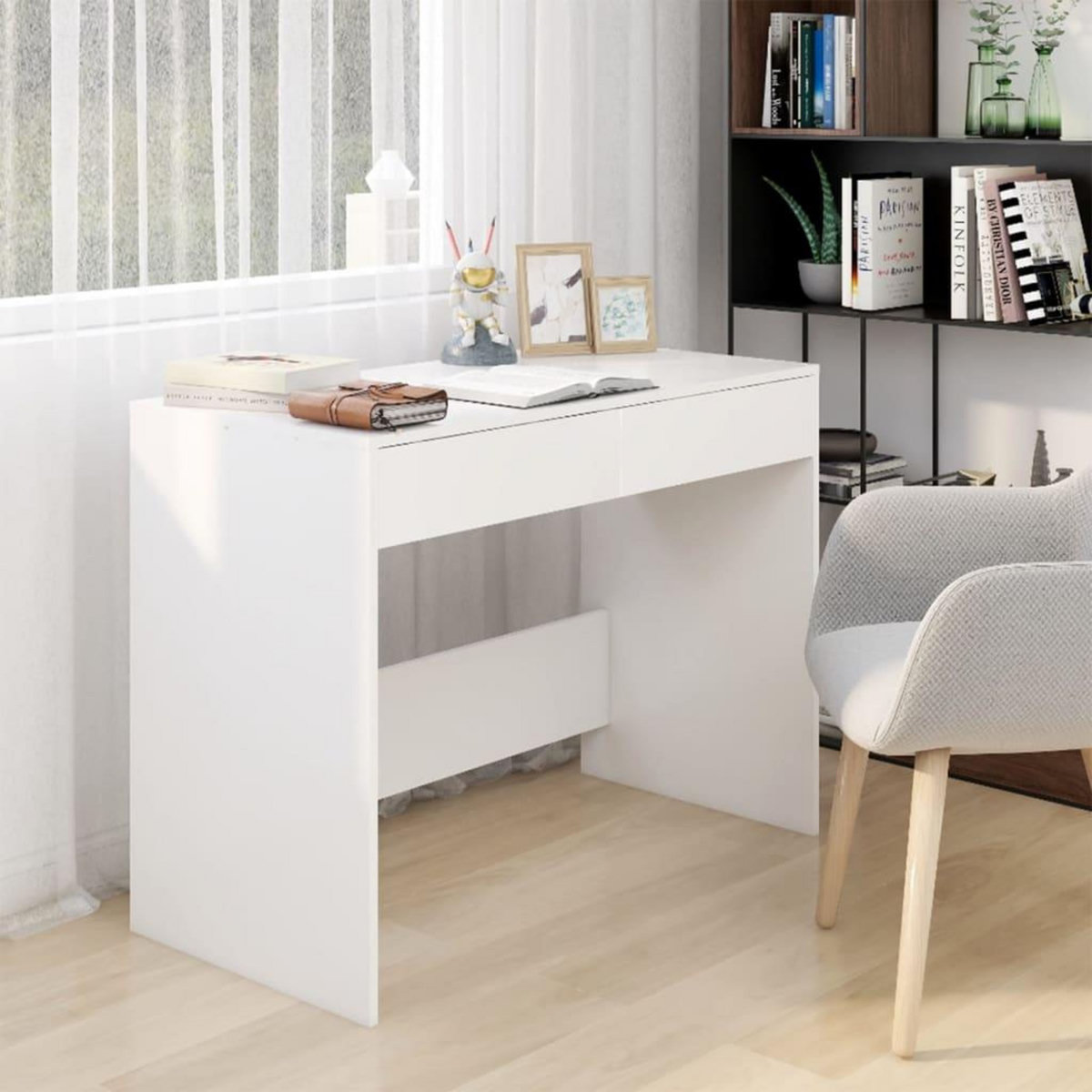 VIDAXL Bureau Blanc 101x50x76,5 cm Agglomere