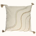 Paris Prix Coussin à Pompons  Natural Crush  40x40cm Beige
