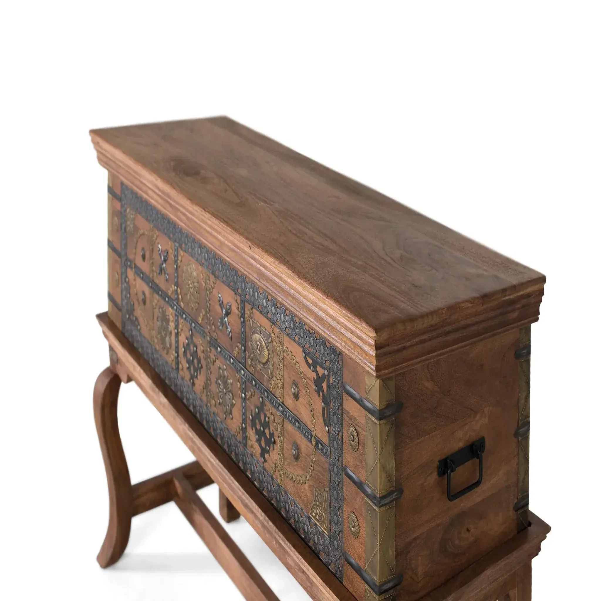 Voir la diapositive 3 : GINER Y COLOMER SL Console en bois de manguier 116 cm style artisanal classique