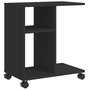 Voir la diapositive 2 : VIDAXL Table d'appoint avec roues noir 50x30x55 cm bois d'ingenierie
