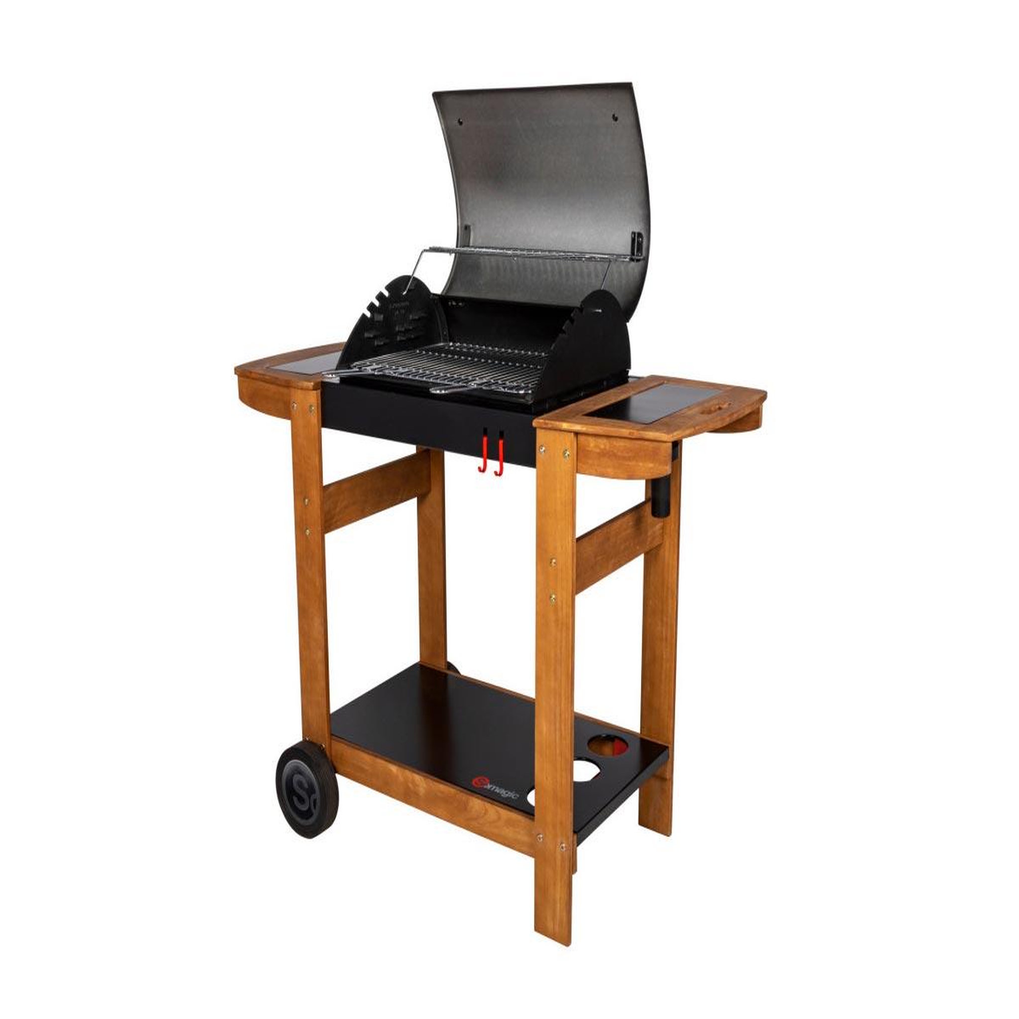 Voir la diapositive 2 : SOMAGIC Barbecue à charbon Indiana sur chariot - Somagic