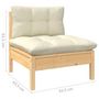 Voir la diapositive 6 : VIDAXL Salon de jardin 8 pcs avec coussins creme Bois de pin massif