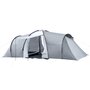 OUTSUNNY Tente de camping familiale 4-6 personnes 2 cabines 2 portes auvent 5,9L x 2,45l x 1,93H m rouge gris