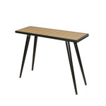 TOILINUX Console Chealsea en bois à motif chevron - Marron et noir