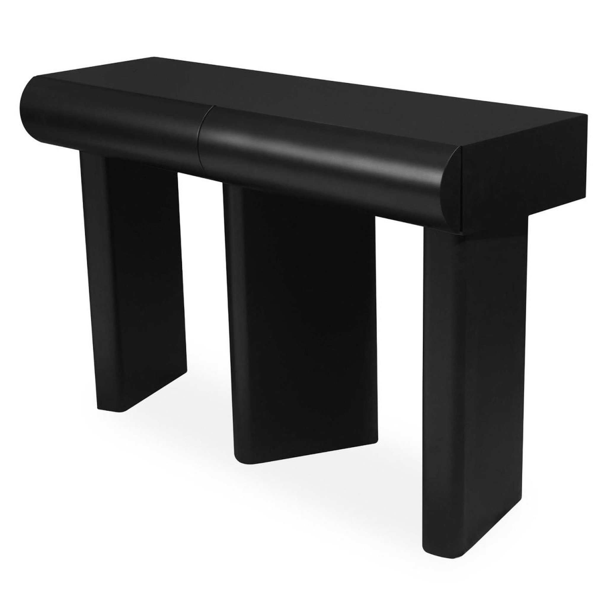 Voir la diapositive 3 : Paris Prix Console design 2 tiroirs  sherazade  121cm noir