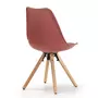 VS VENTA-STOCK Set de 2 chaises Salle à Manger Jeff Style Nordique Rouge, 54 cm x 49 cm x 84 cm