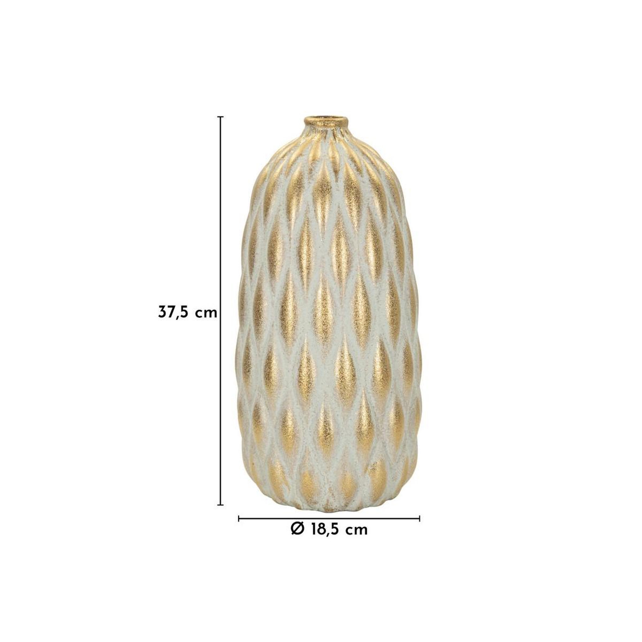 Voir la diapositive 6 : Paris Prix Vase déco en céramique  pepitas  37cm gris & or