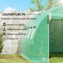 Voir la diapositive 5 : OUTSUNNY Bâche de rechange serre tunnel 12 m² - 4 x 3 x 2 m - 8 fenêtres, porte - PE haute densité vert