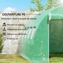 Voir la diapositive 5 : OUTSUNNY Bâche de rechange serre tunnel 12 m² - 4 x 3 x 2 m - 8 fenêtres, porte - PE haute densité vert