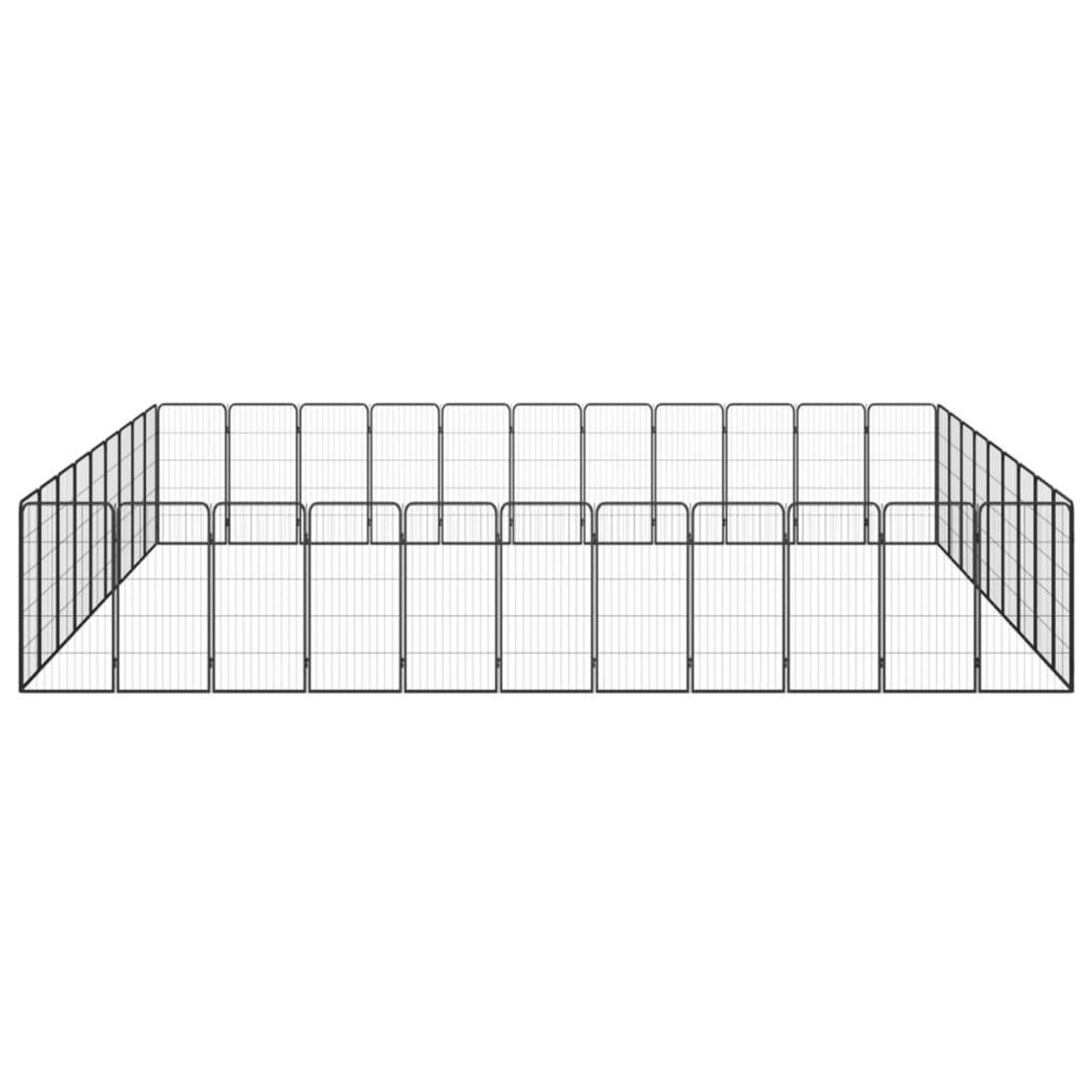 VIDAXL Parc pour chien 40panneaux Noir 50x100cm Acier enduit de poudre