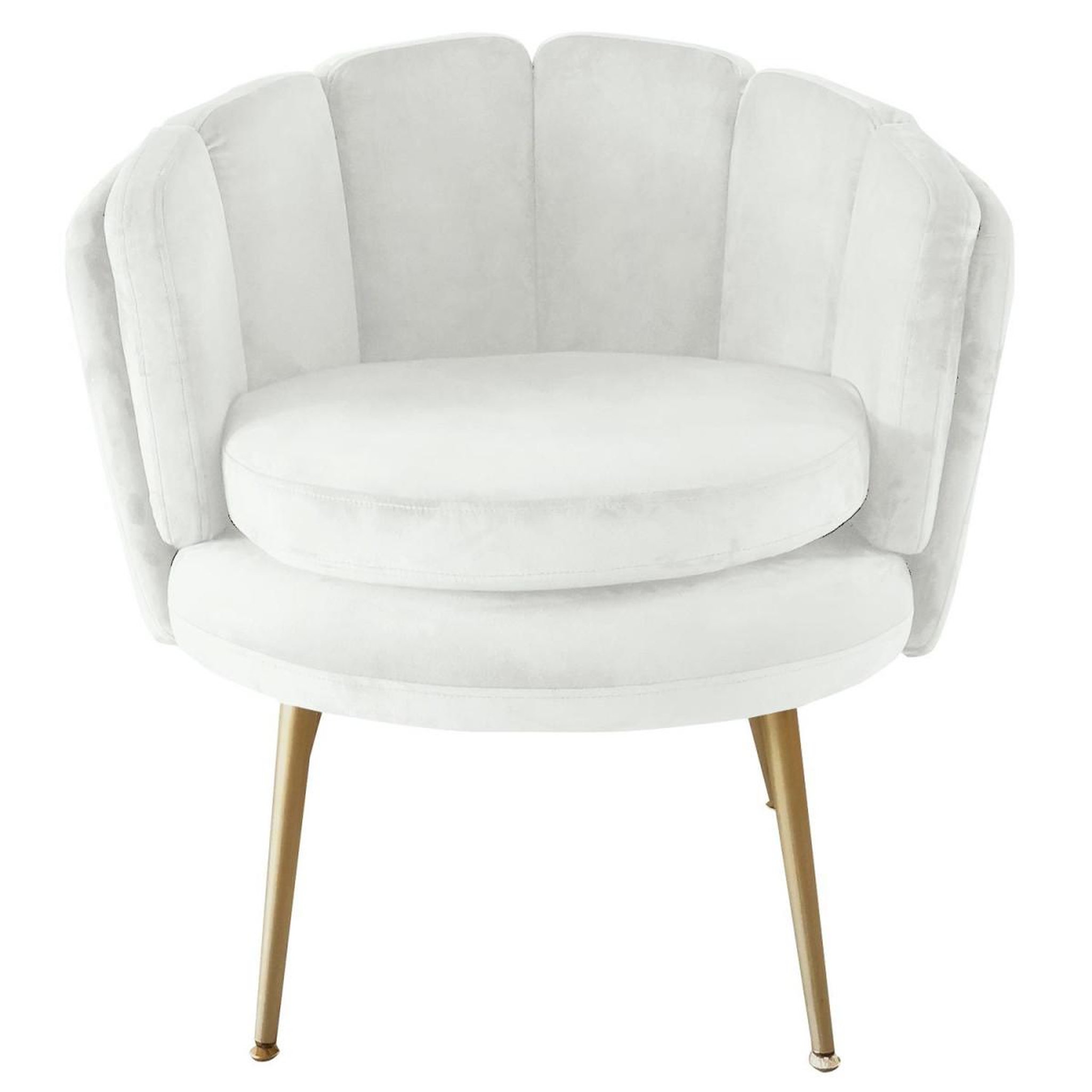 Voir la diapositive 2 : Paris Prix Fauteuil arrondi en velours  dabren  80cm blanc