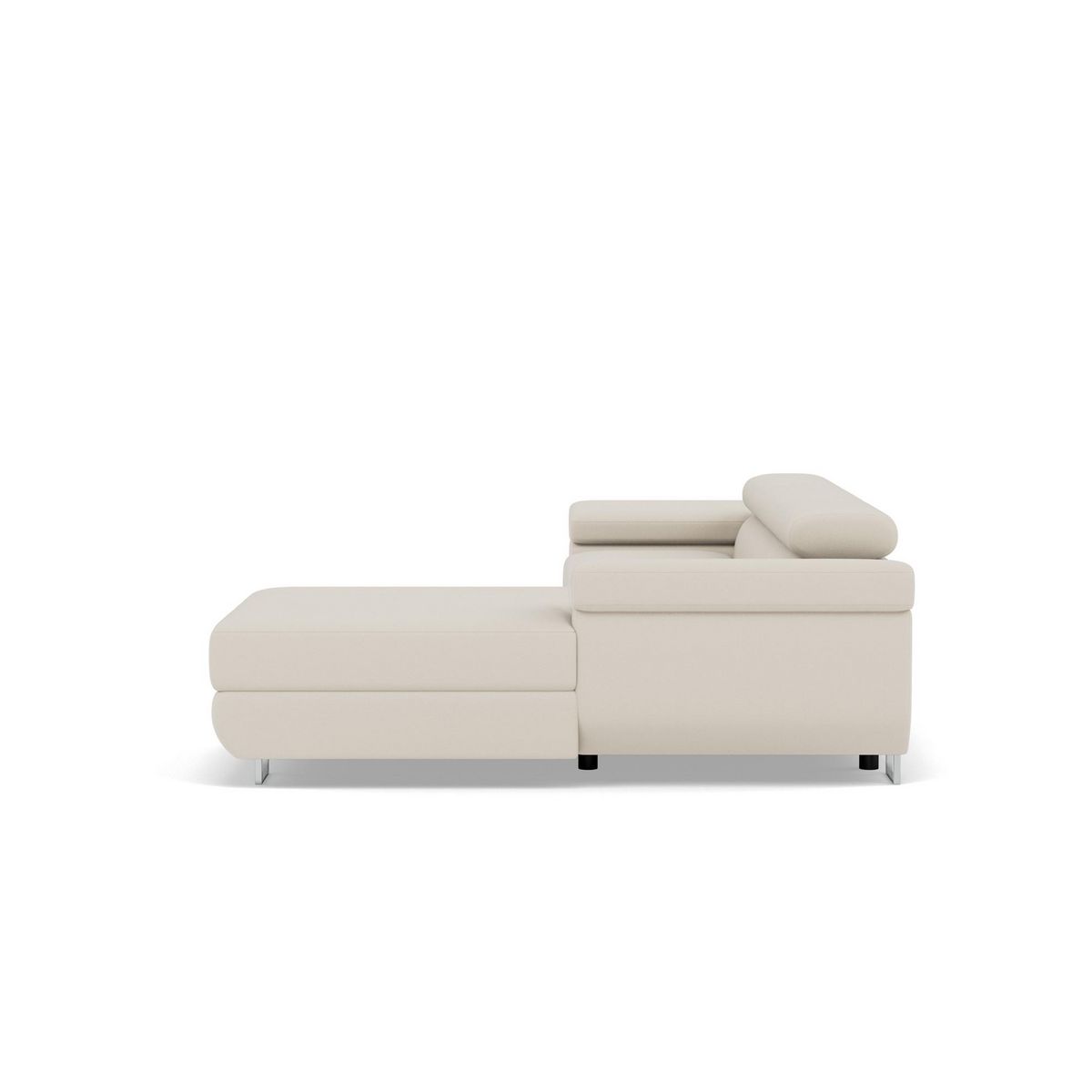 BEST MOBILIER Pablo - canapé d'angle droit - 6 places - convertible avec coffre et têtières réglables - en velours