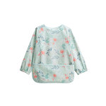 Petit Béguin Bavoir tablier manches longues Dina. Coloris disponibles : Bleu