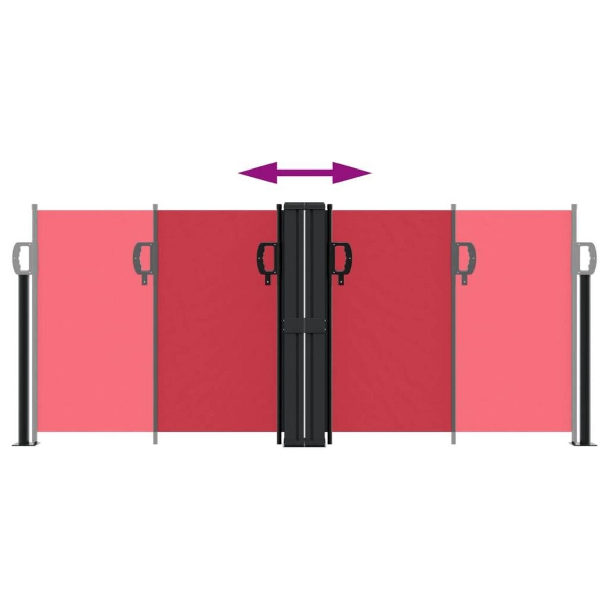 VIDAXL Auvent lateral retractable rouge 100x1000 cm
