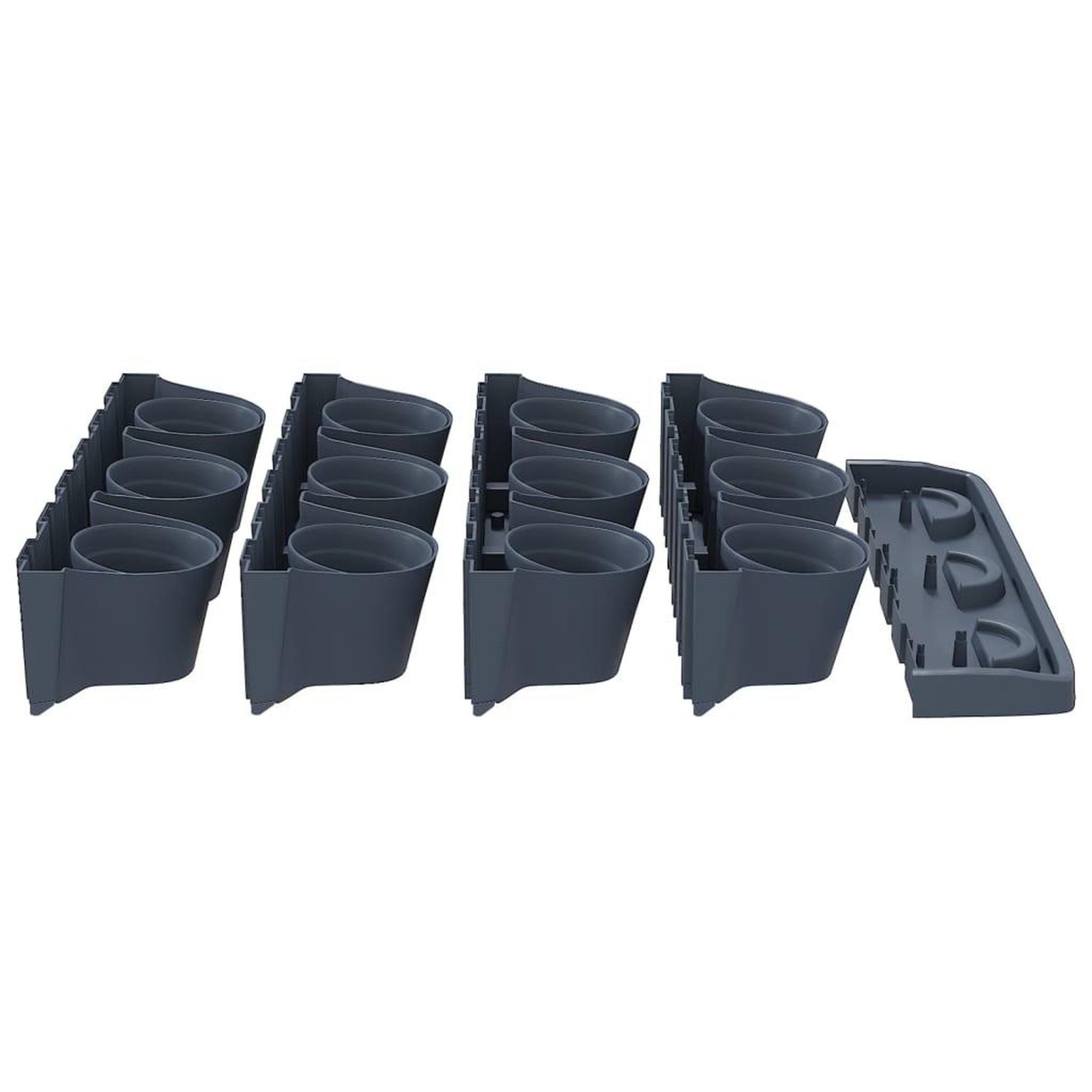 Voir la diapositive 5 : VIDAXL Ensemble de jardinieres verticales 12 pcs Anthracite PP
