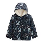 Petit Béguin Veste à capuche enfant en sherpa réversible Belle de Nuit. Coloris disponibles : Bleu