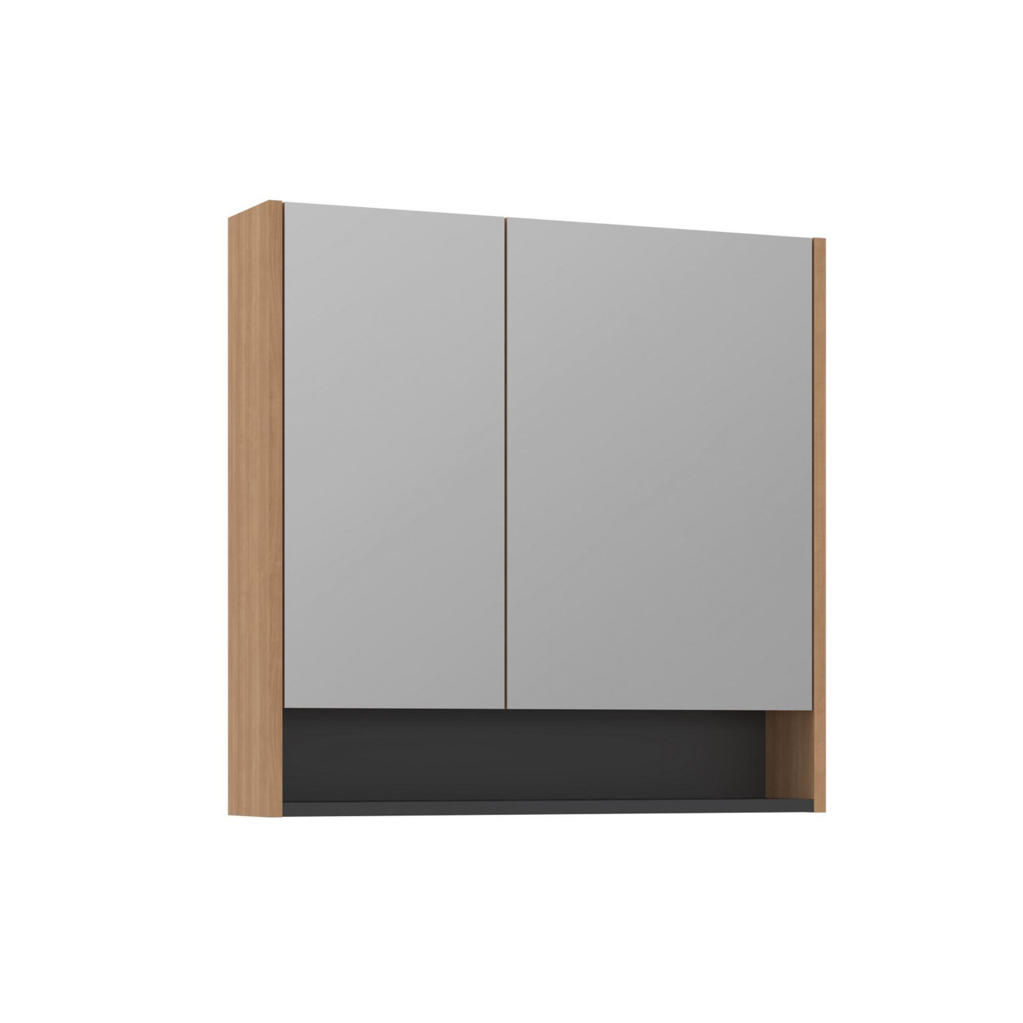 Habitat et Jardin Meuble Salle de Bain avec Miroir  Ricato 80  - 80 x 16 x 78 cm - Walnut