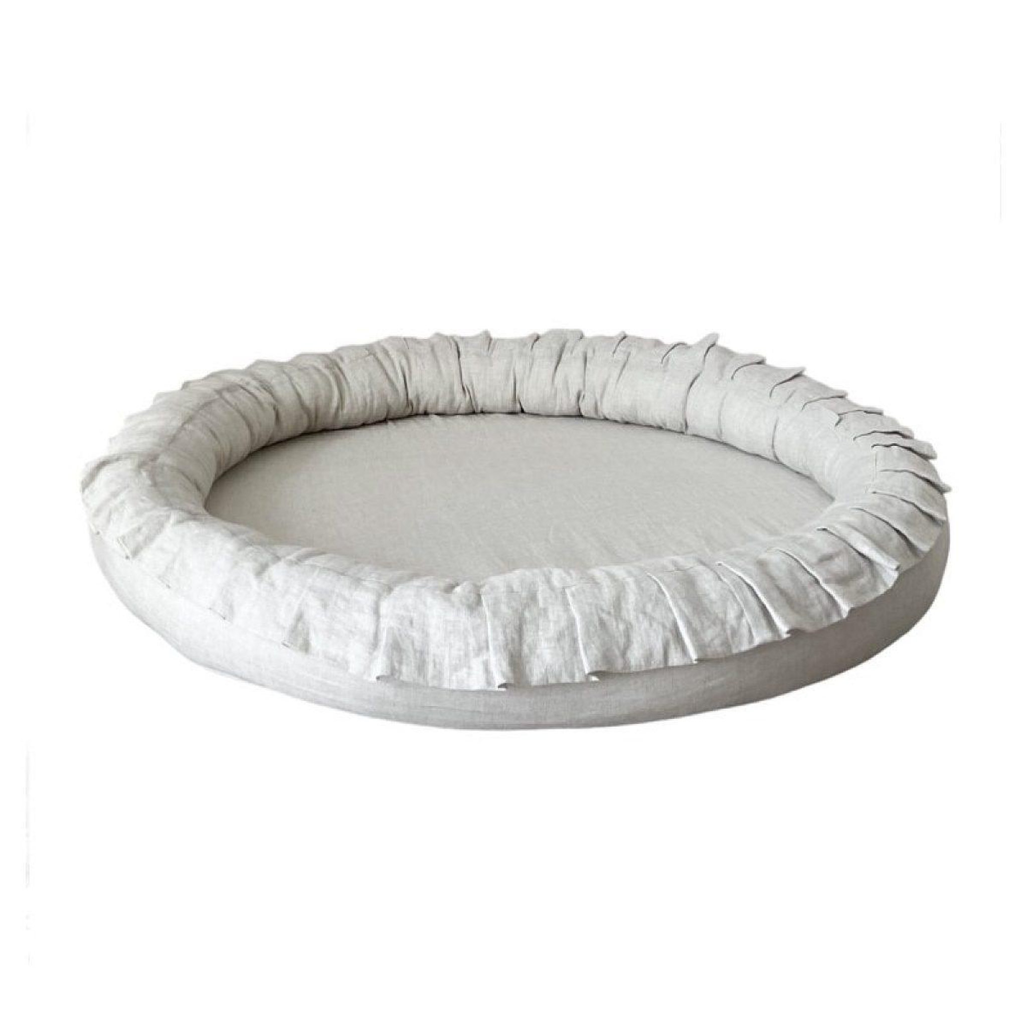 MONIO FOR KIDS Tapis nid en lin clair naturel