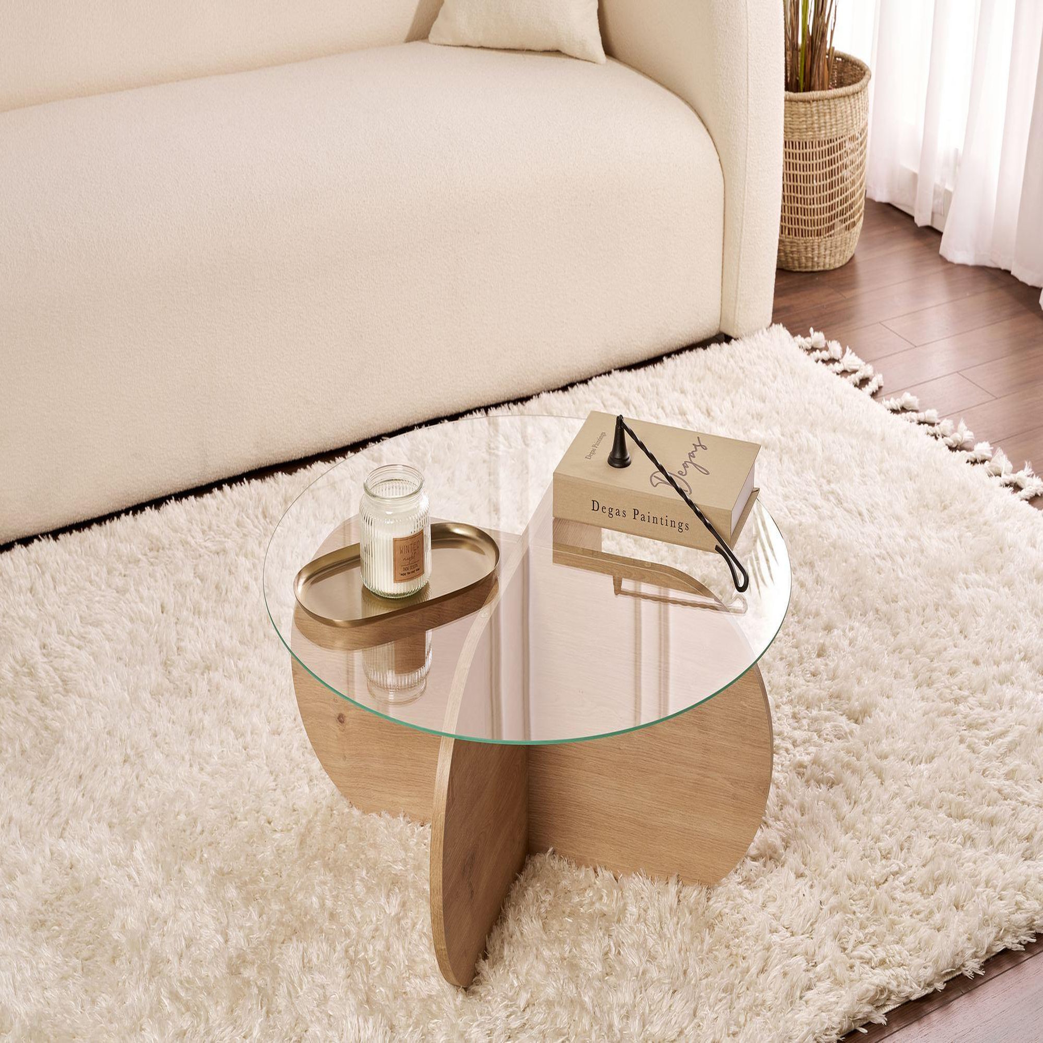 Voir la diapositive 2 : Habitat et Jardin Table basse en bois  aeris  - 75 x 75 x 35 cm - chêne saphirtransparent