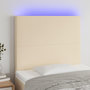 Voir la diapositive 1 : VIDAXL Tete de lit a LED Creme 100x5x118/128 cm Tissu