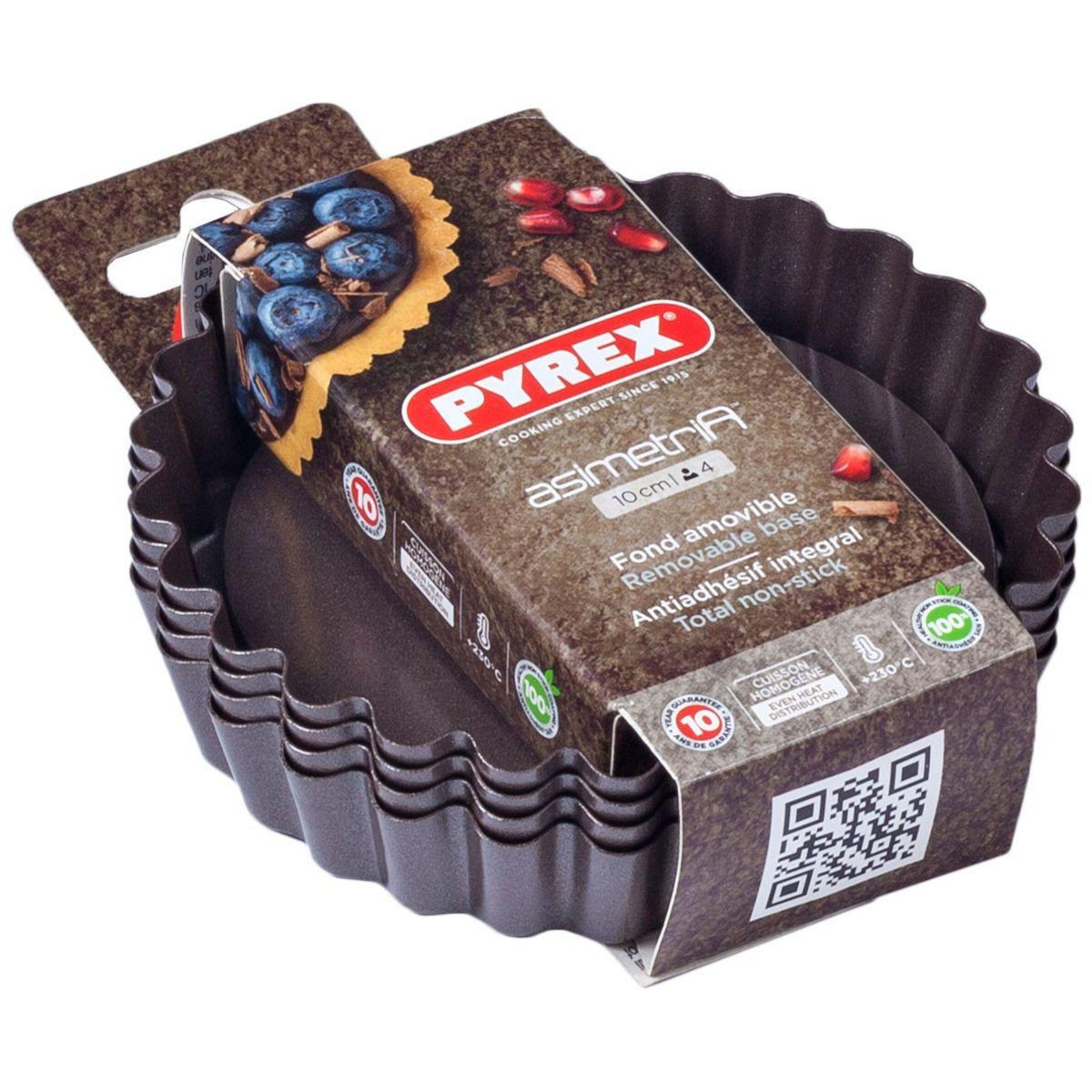 PYREX Moule à tartelette Lot 4 tartelettes Asimetria