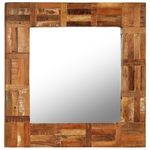 VIDAXL Miroir mural Bois de recuperation massif 60 x 60 cm