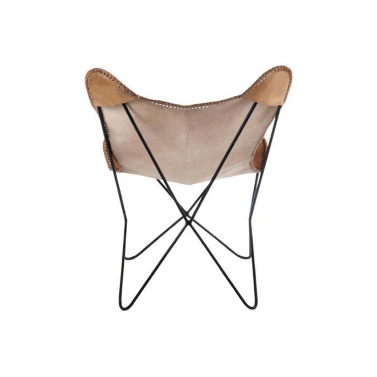 Paris Prix Fauteuil Design en Cuir  Papillon  73cm Marron