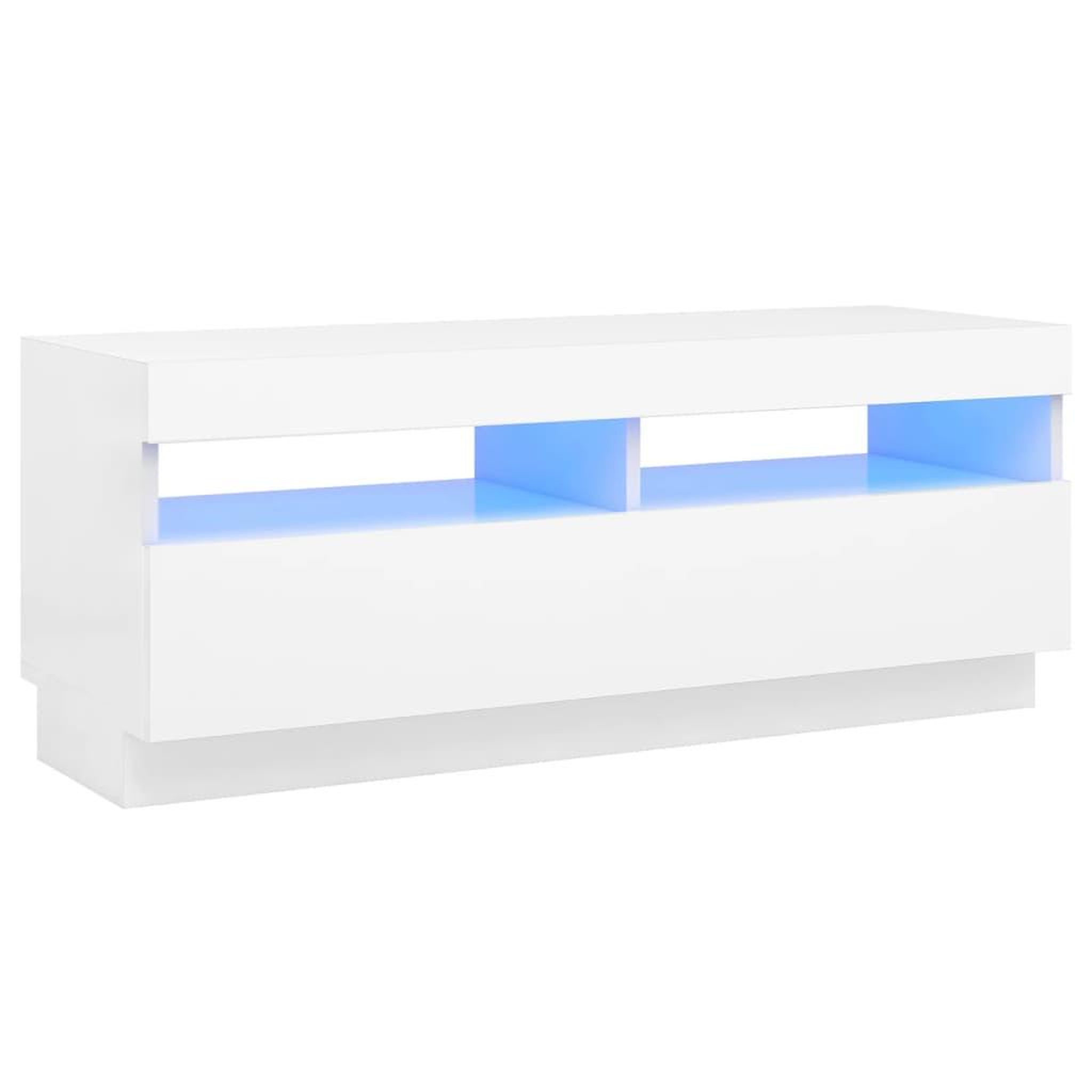 Voir la diapositive 2 : VIDAXL Meuble TV avec lumieres LED Blanc 100x35x40 cm