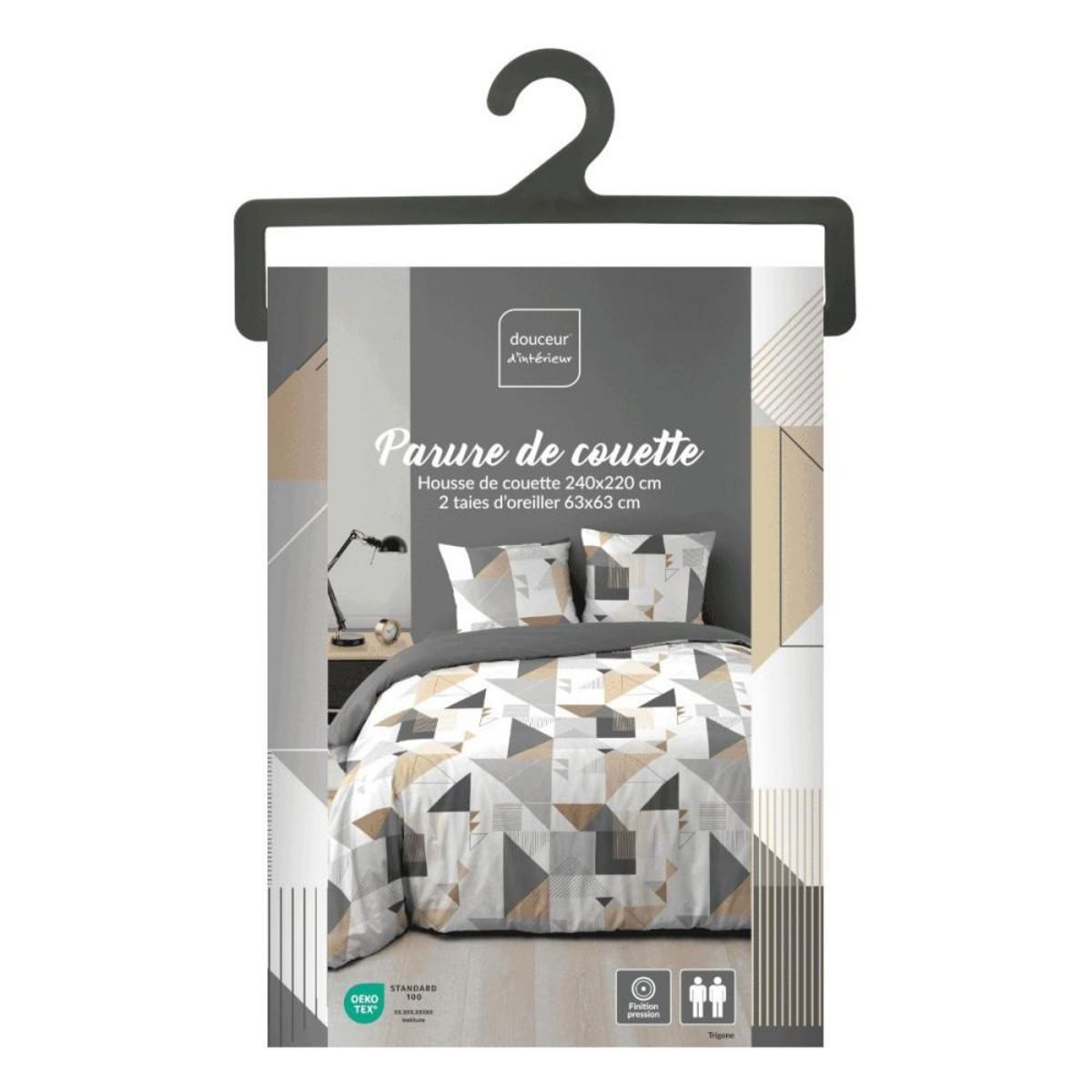 Douceur d'Intérieur Housse de couette 240x220 + 2 taies TRIGONE microfibre
