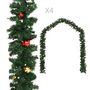Voir la diapositive 1 : VIDAXL Guirlandes de Noël avec boules 4 pcs Vert 270 cm PVC
