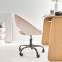 SWEEEK Chaise de bureau à roulettes en bouclettes, Pam, L 59 x P 60 x H 79 / 89cm