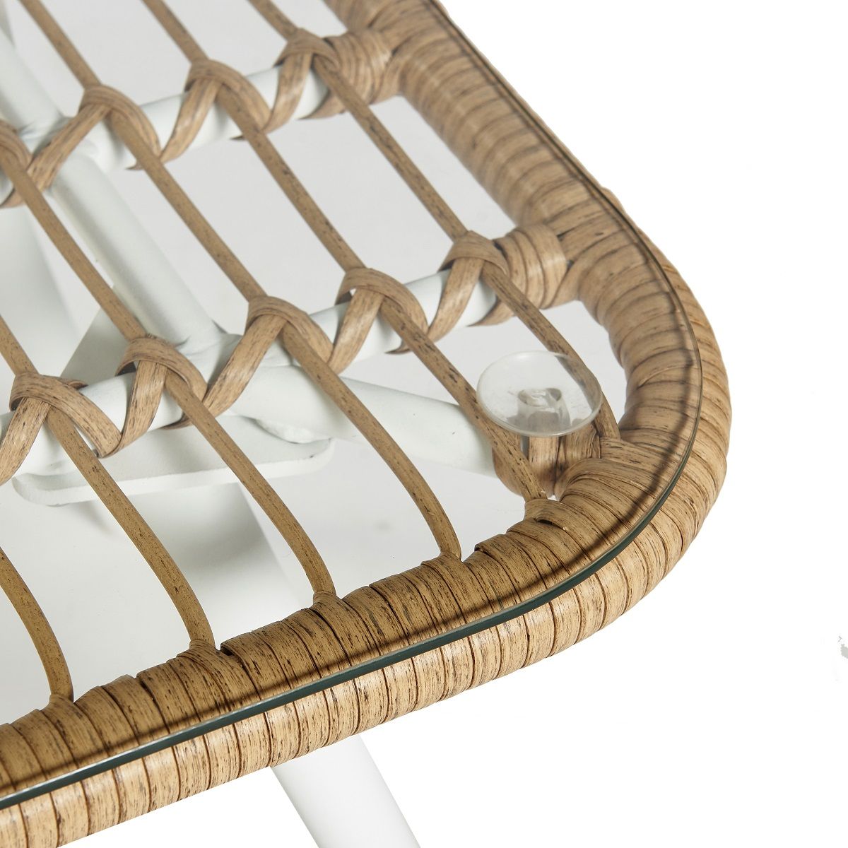 GARDENSTAR Salon bas de jardin - 4 places - Acier - Imitation osier