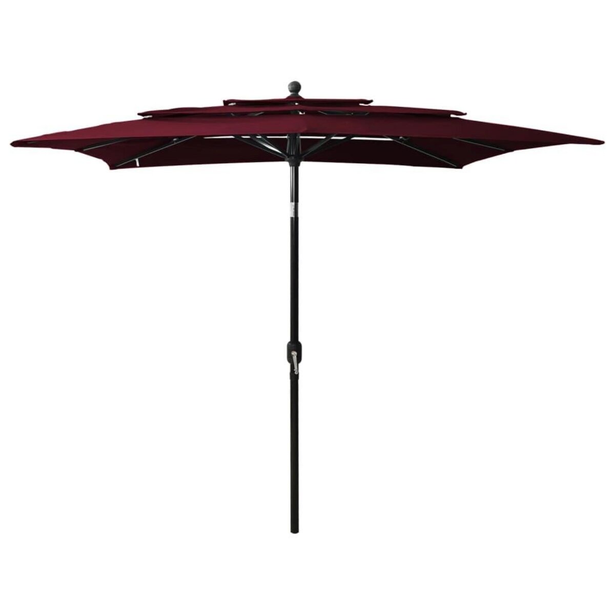 VIDAXL Parasol de jardin a 3 niveaux mat en aluminium rouge bordeaux