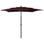 Voir la diapositive 1 : VIDAXL Parasol de jardin a 3 niveaux mat en aluminium rouge bordeaux