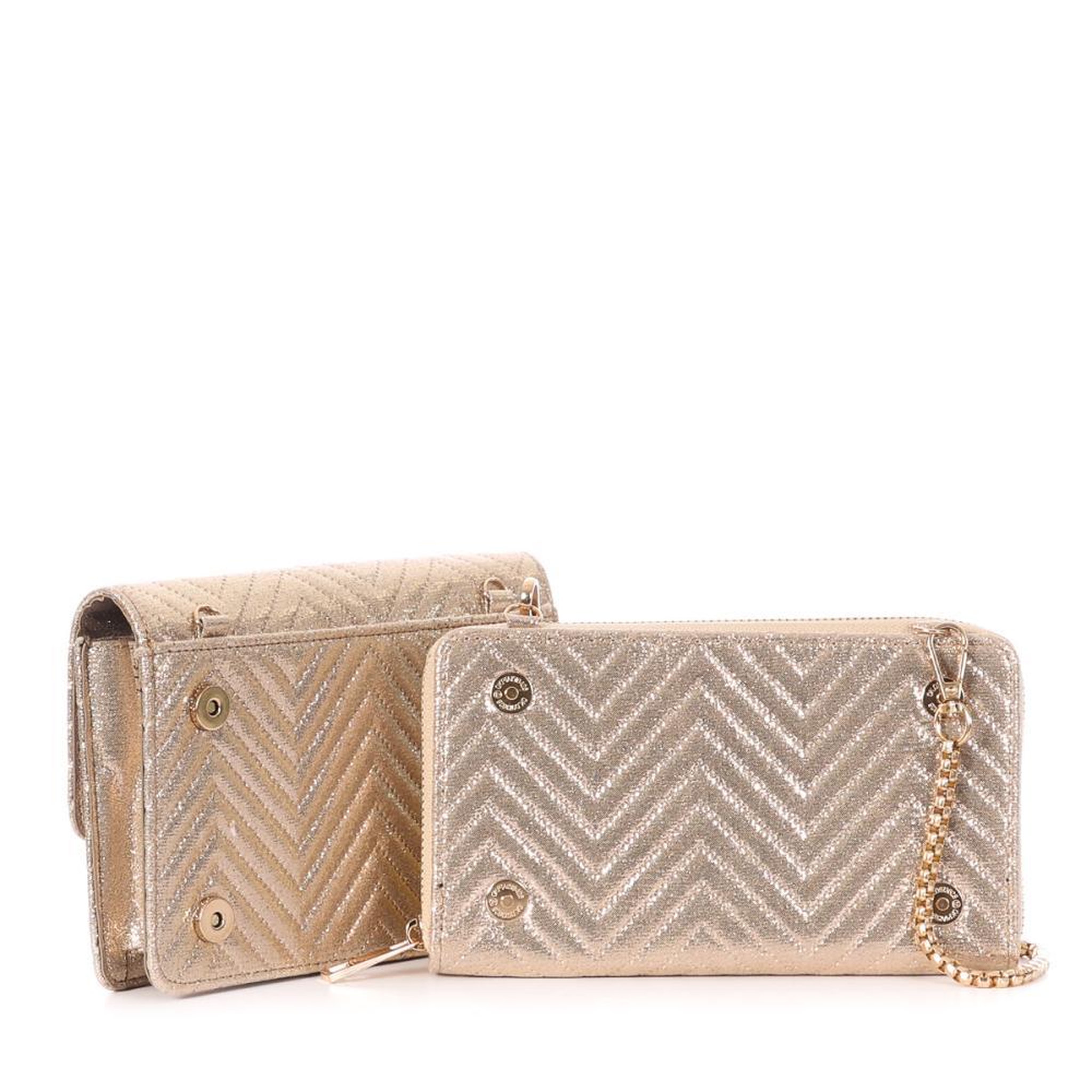 Voir la diapositive 4 : Stella Green Sac à Bandoulière Doré Femme Stella Green Chevron