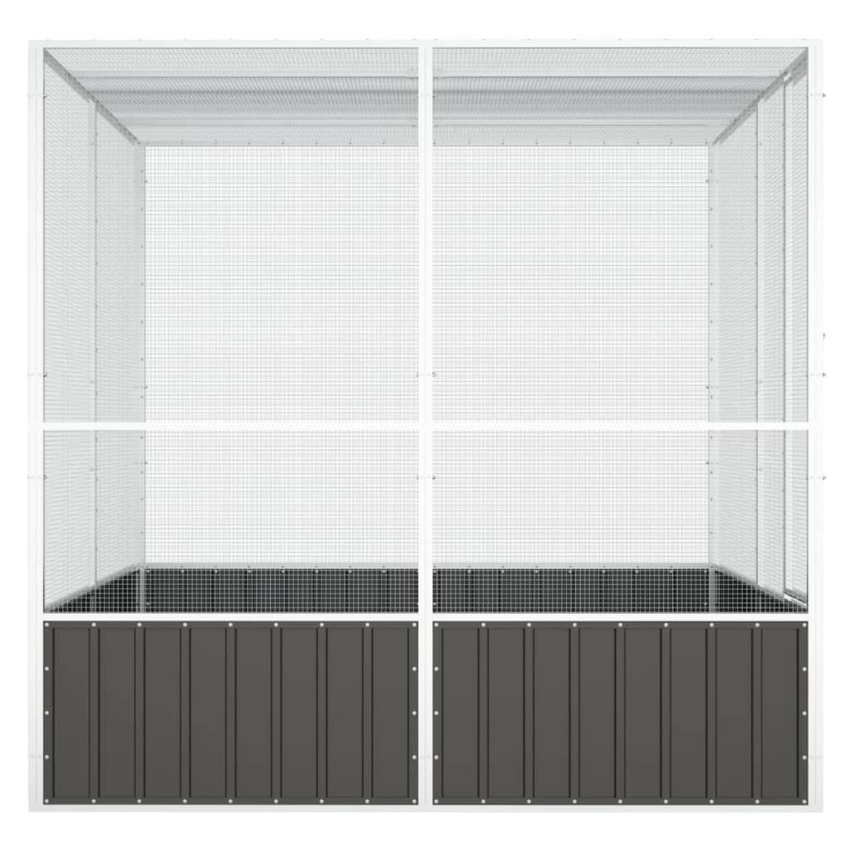 VIDAXL Cage a oiseaux Anthracite 213,5x217,5x211,5 cm Acier galvanise