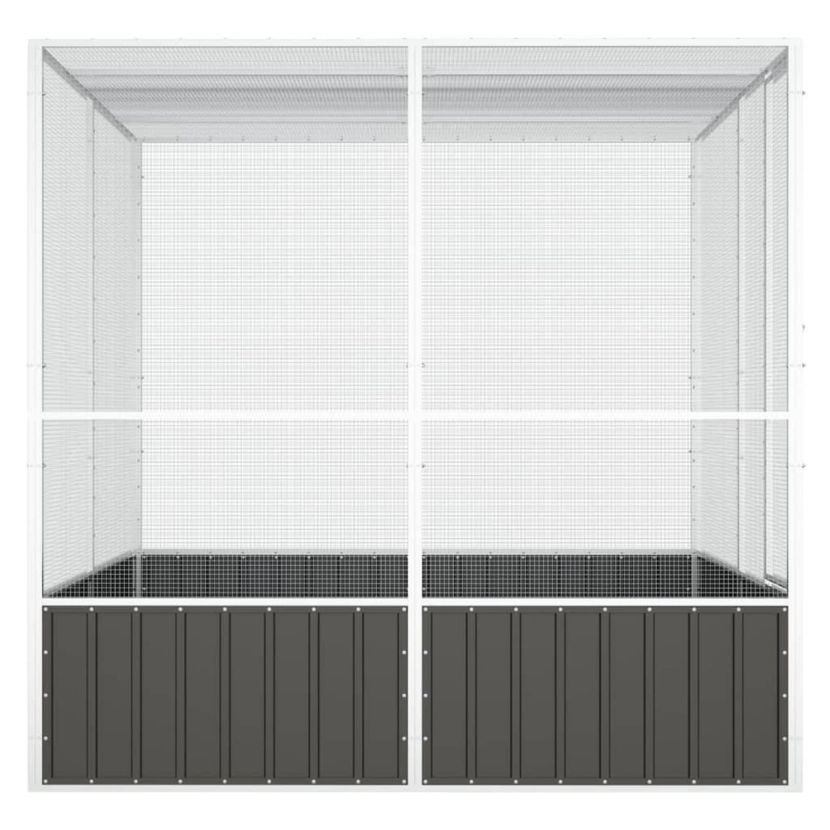 VIDAXL Cage a oiseaux Anthracite 213,5x217,5x211,5 cm Acier galvanise