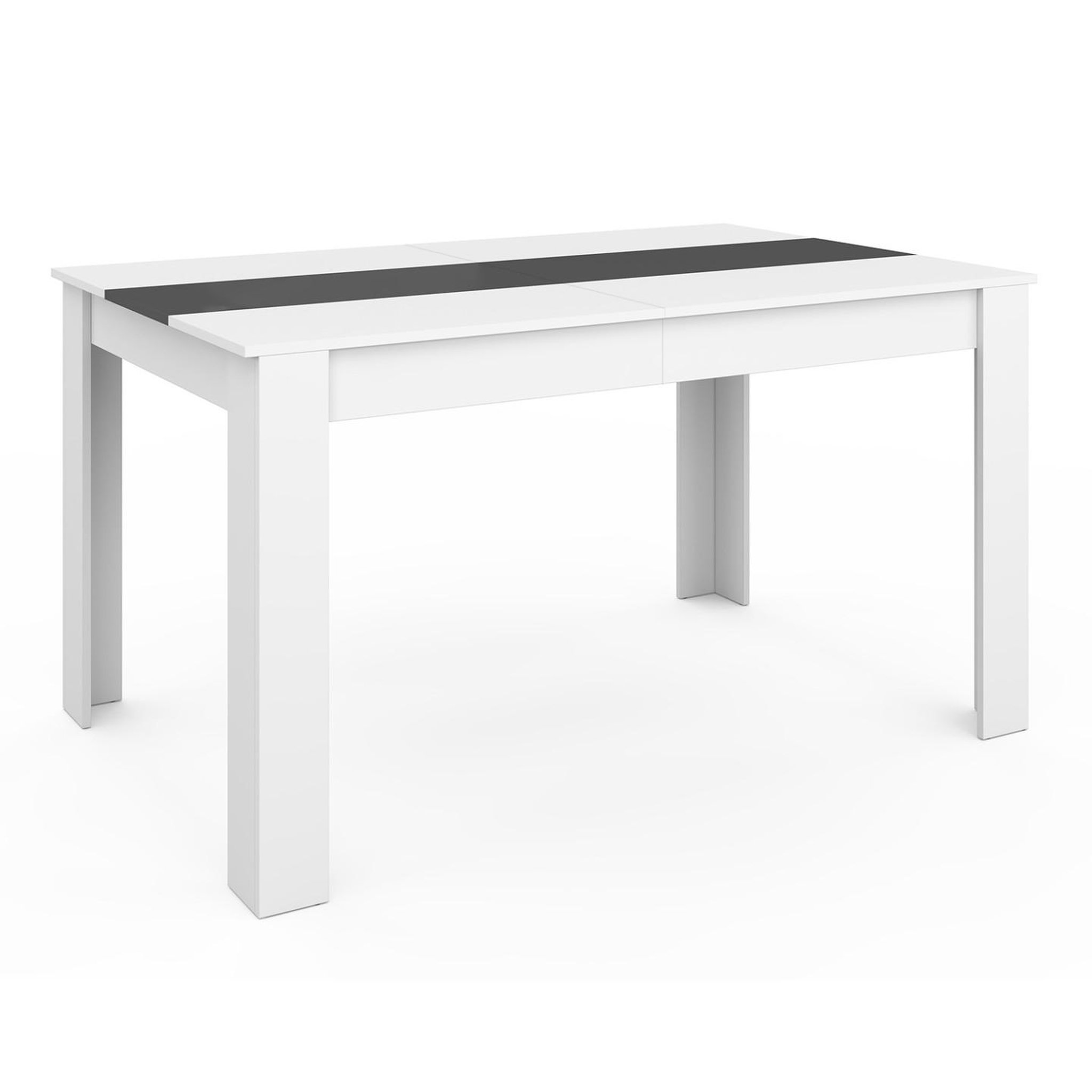 Voir la diapositive 3 : ID MARKET Ensemble table à manger georgia 140 cm blanche et grise et 6 chaises romane grises