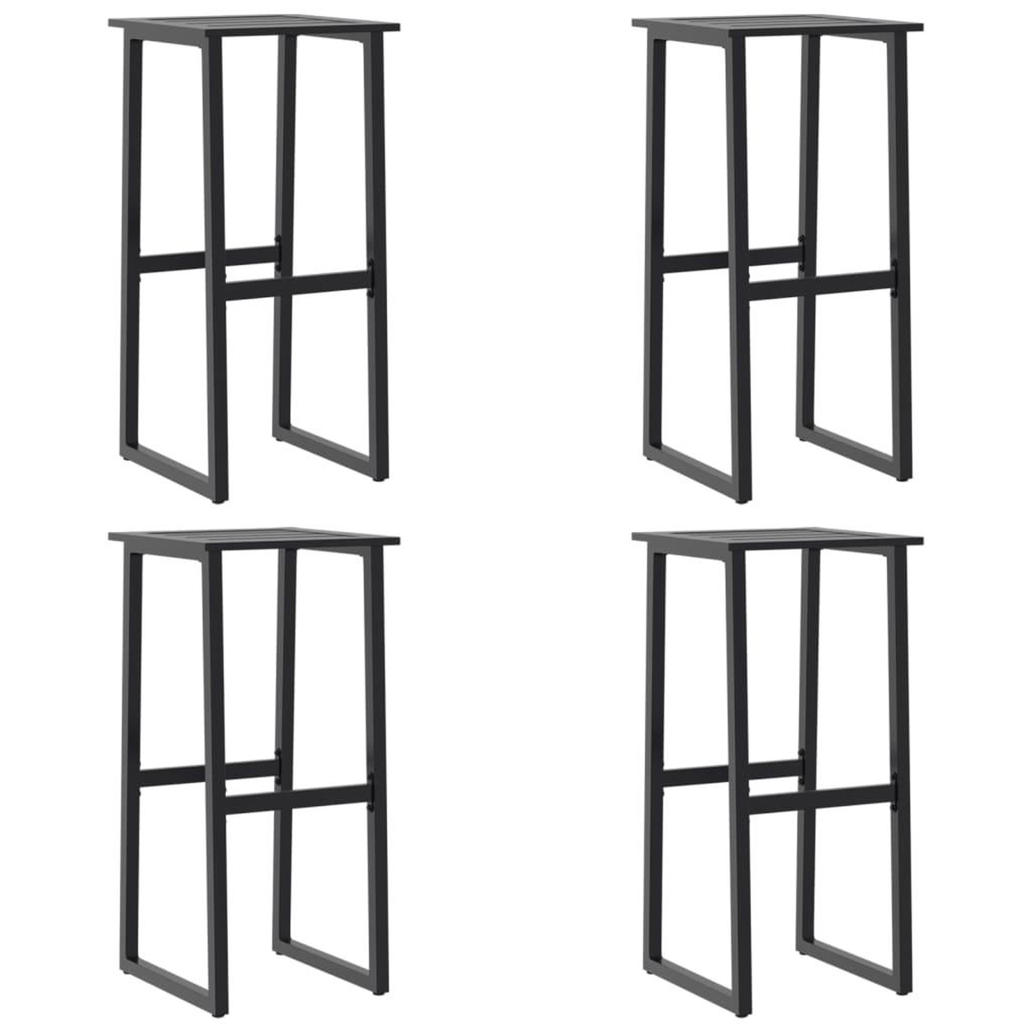 Voir la diapositive 2 : VIDAXL Tabourets de bar lot de 4 noir acier enduit de poudre
