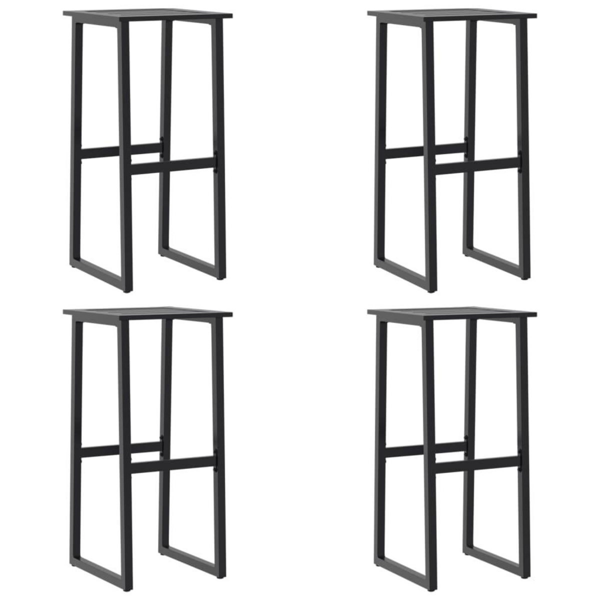 VIDAXL Tabourets de bar lot de 4 noir acier enduit de poudre