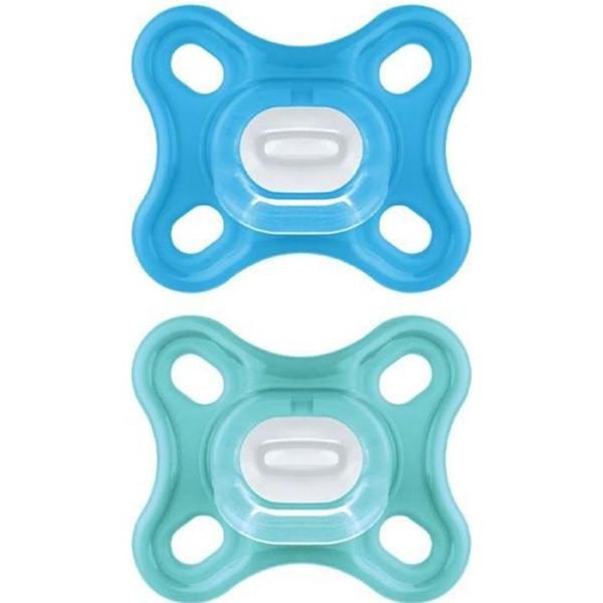 MAM Sucette Physiologique MAM - Lot de 2 - Silicone Souple et Doux - Bleu/Vert