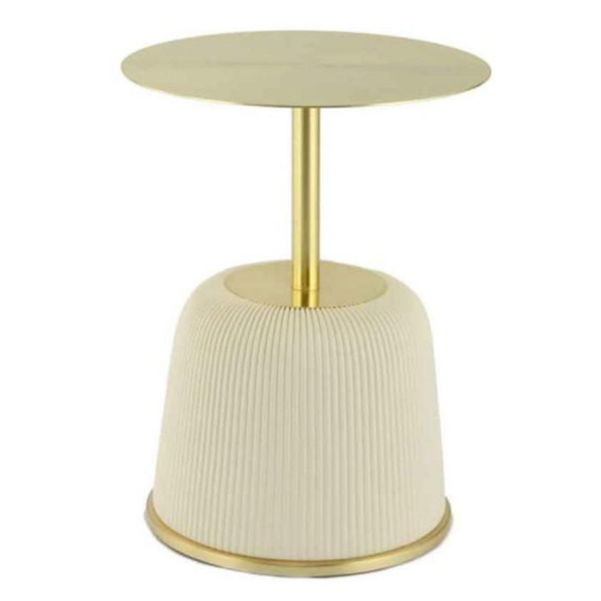 Paris Prix Table d'Appoint Design  Jokai  60cm Crème & Or