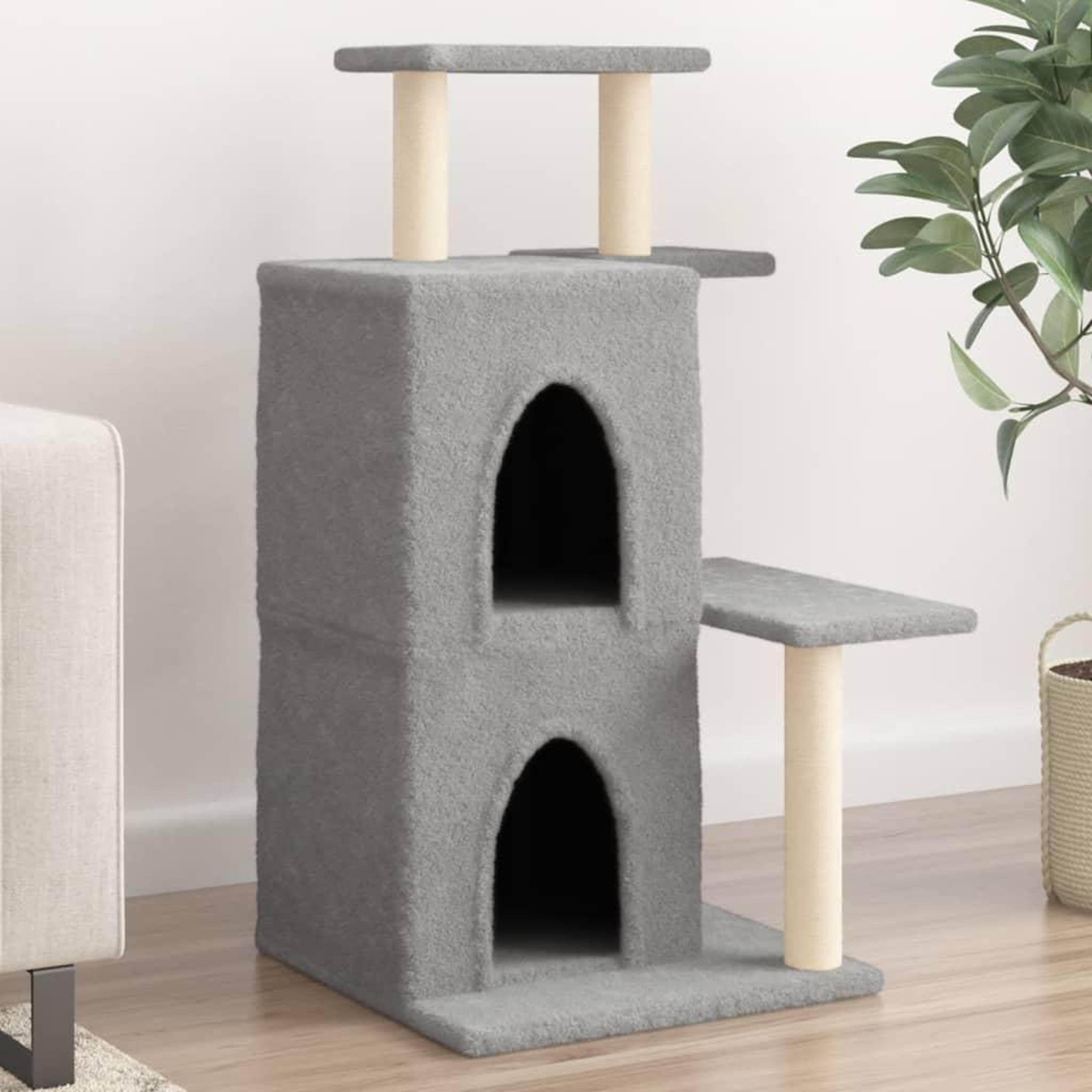 VIDAXL Arbre a chat avec griffoirs en sisal gris clair 97 cm