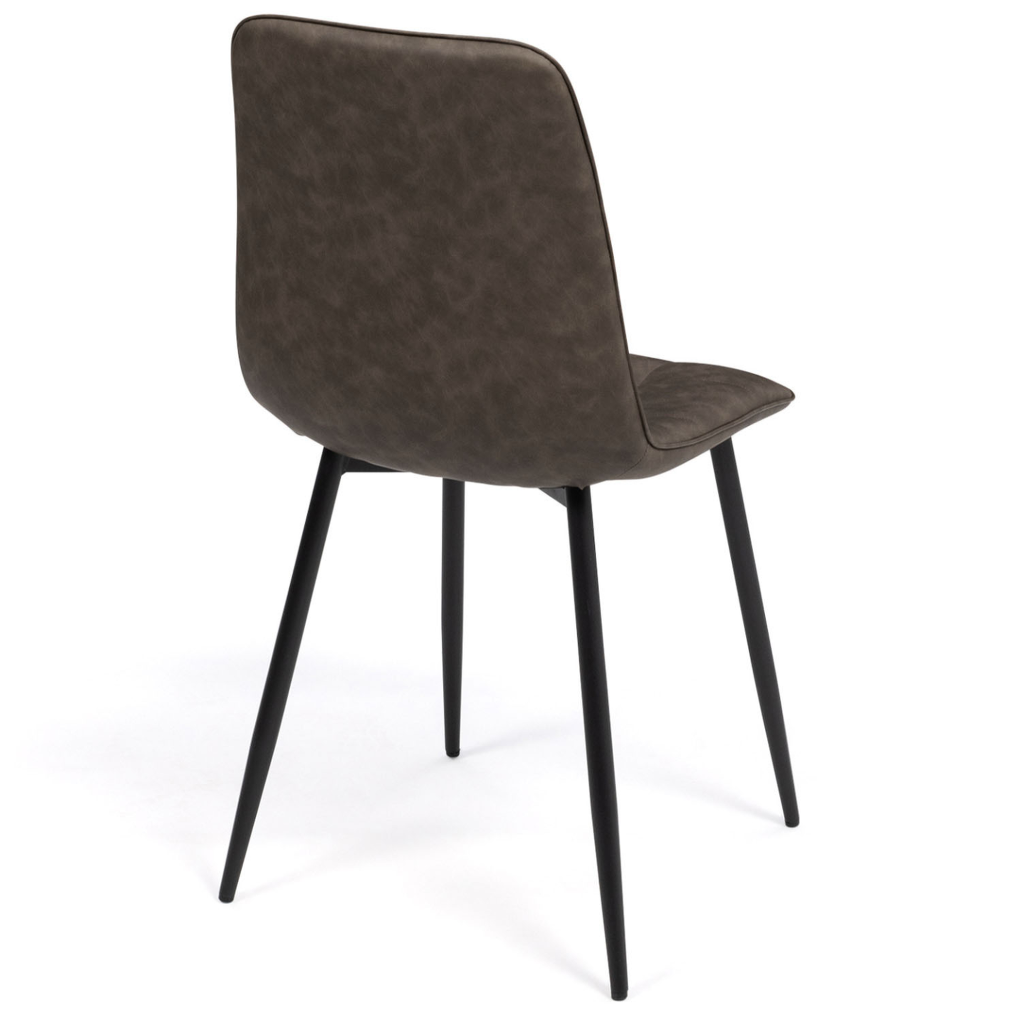 Voir la diapositive 4 : ID MARKET Lot de 6 chaises mila en pu marron vintage pour salle à manger