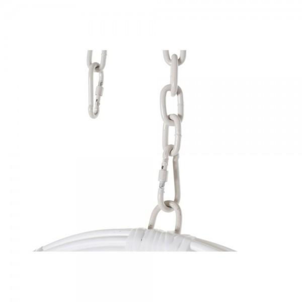 MARKET24 Fauteuil de jardin suspendu DKD Home Decor 90 x 70 x 110 cm Gris Métal rotin synthétique Blanc