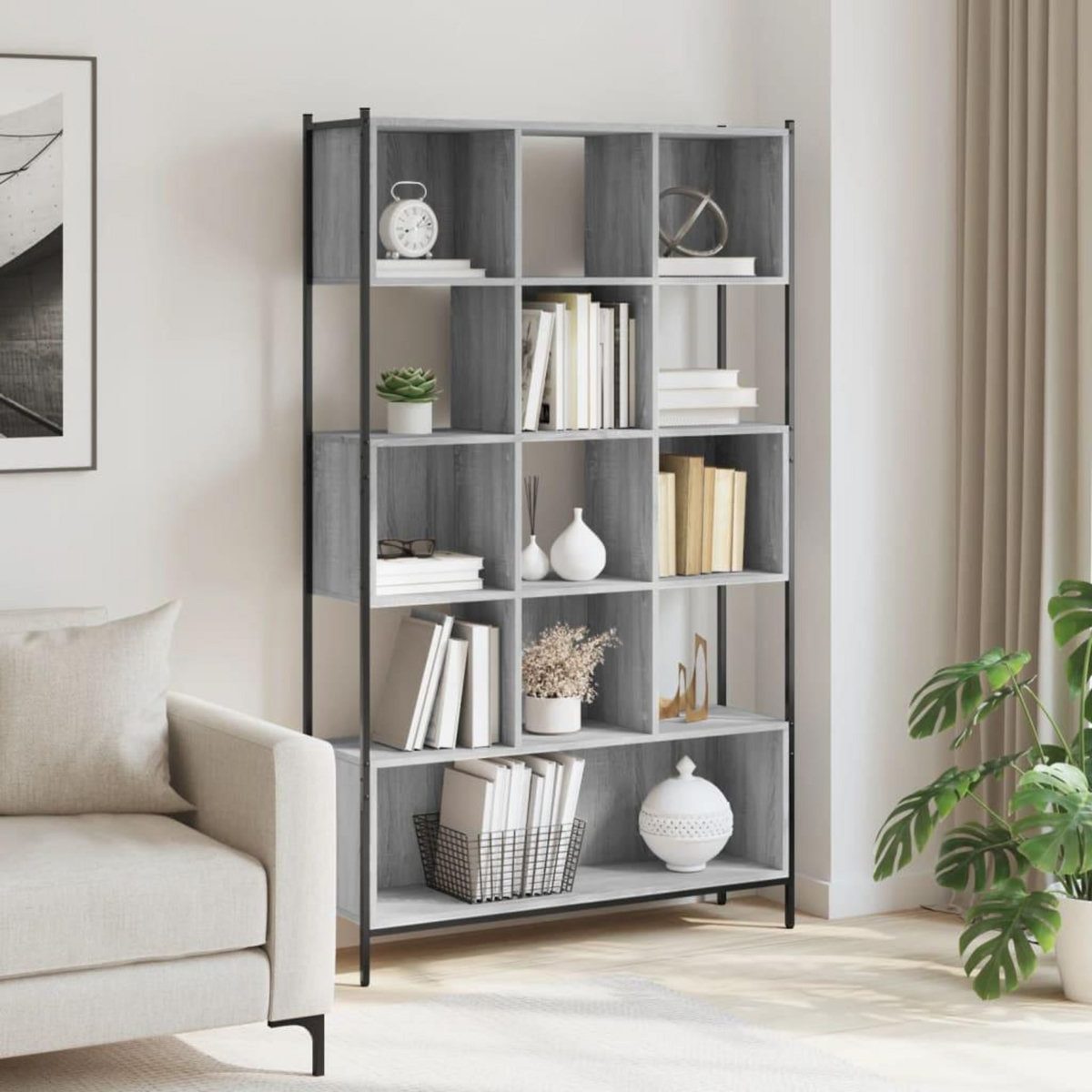 VIDAXL Bibliotheque sonoma gris 102x28x172 cm bois d'ingenierie