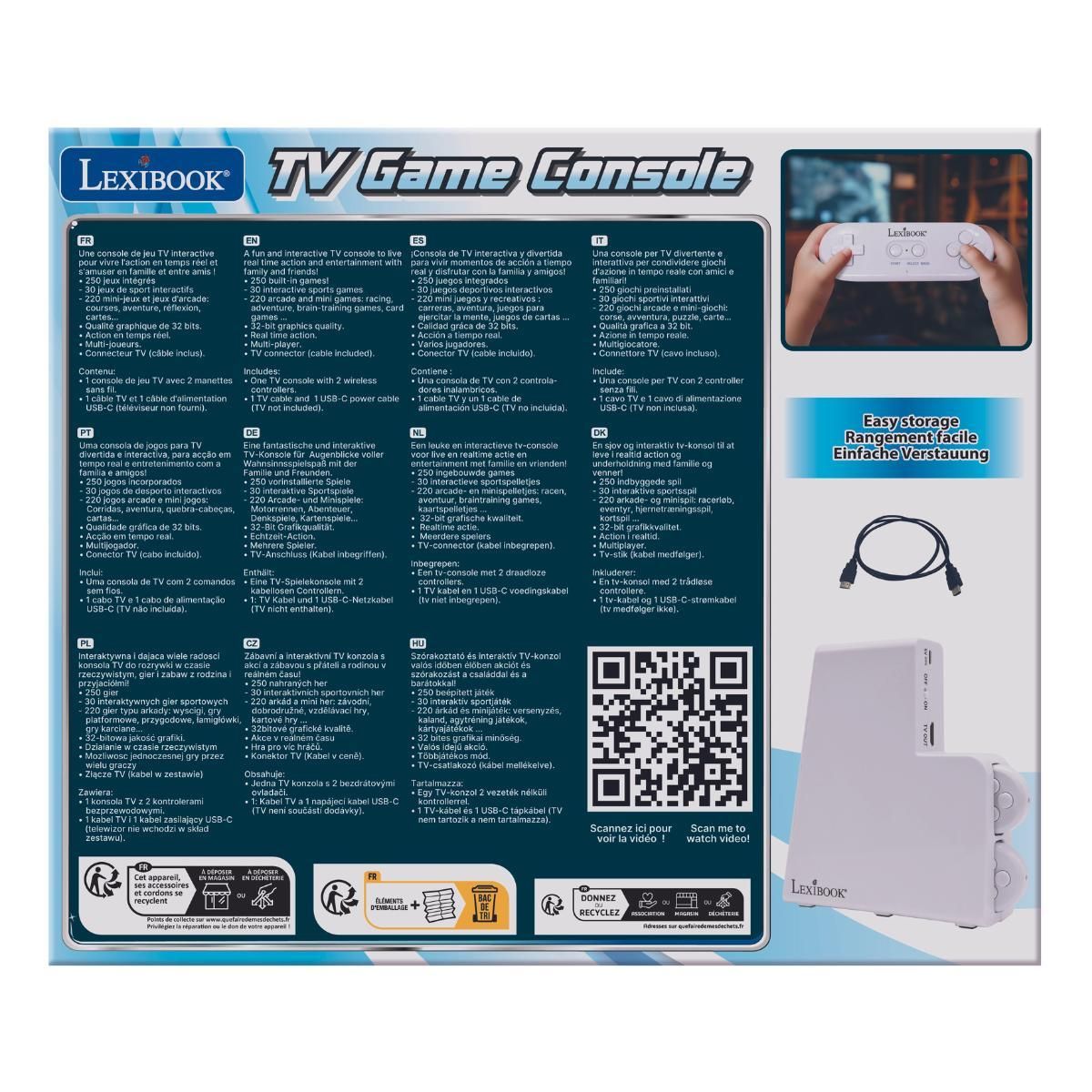 Lexibook Console TV avec 250 jeux inclus