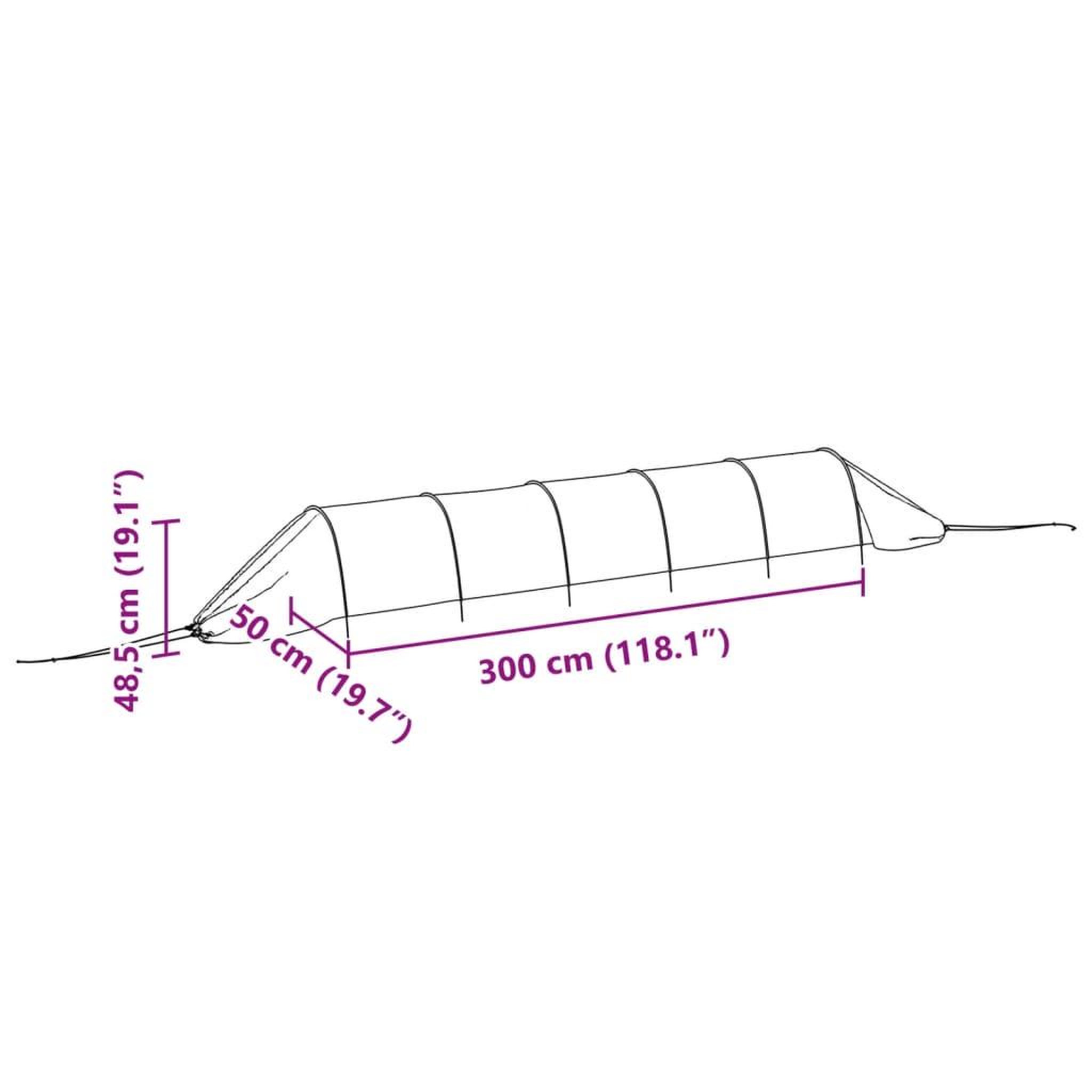 Voir la diapositive 6 : VIDAXL Tunnel en filet noir 300x50x48,5 cm acier et polyethylene