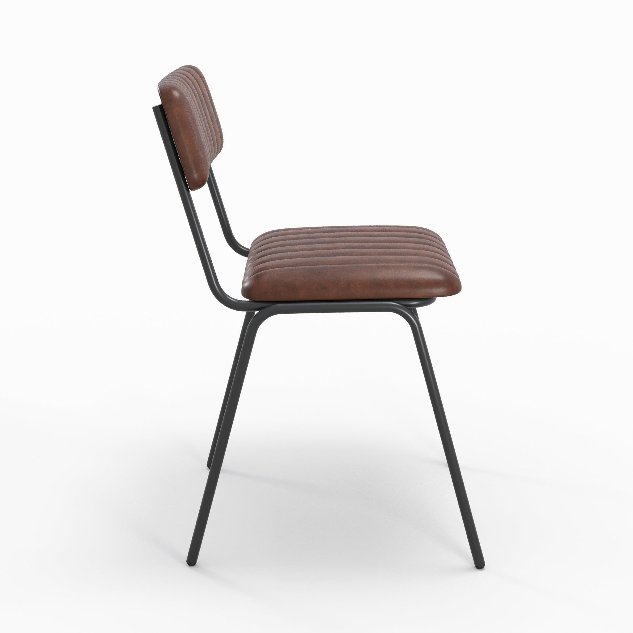 Voir la diapositive 6 : MAISON PAVANE Lot de 2 chaises en cuir de buffle marron-arsène