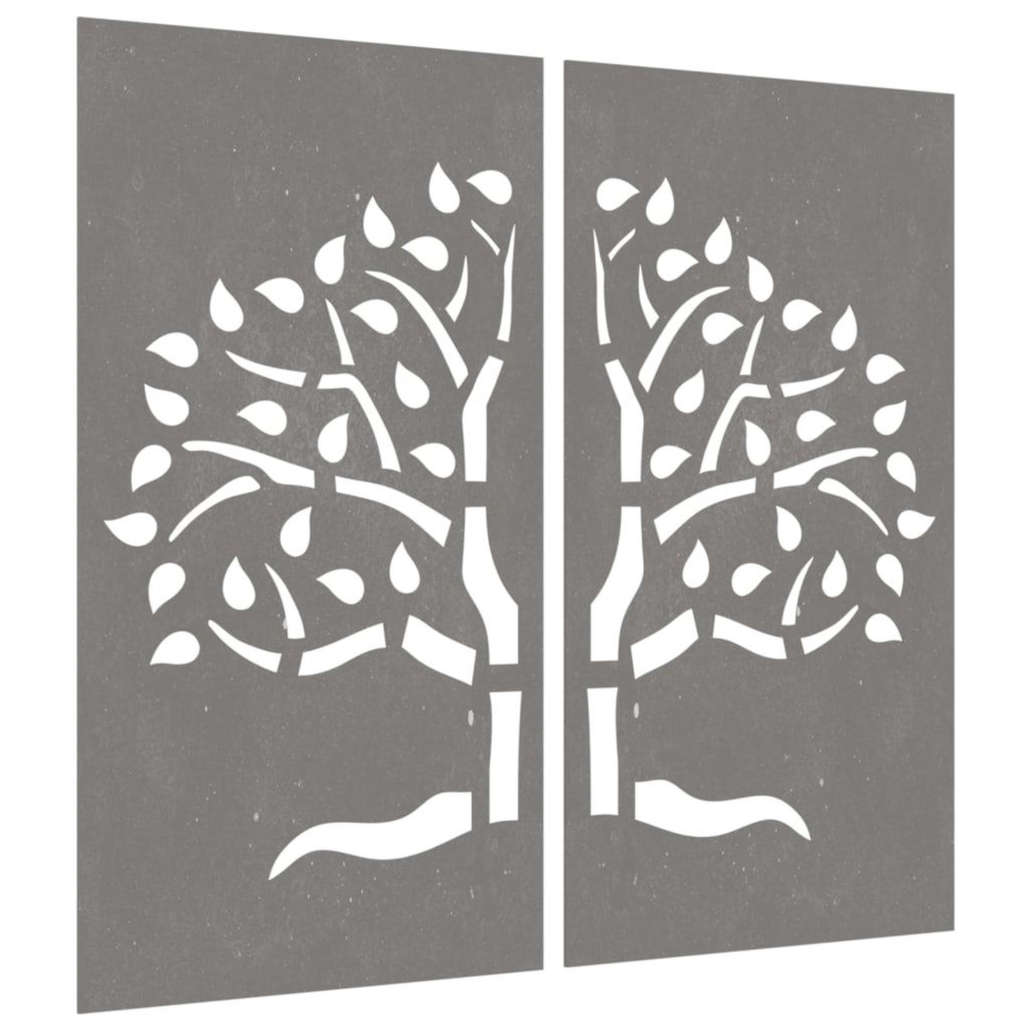 Voir la diapositive 3 : VIDAXL Decorations murales jardin 2 pcs 105x55 cm design d'arbre